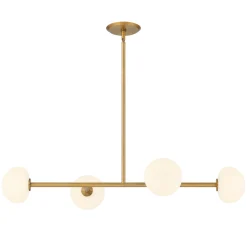 Vince 4 Light Linear LED Pendant, Aged Brass