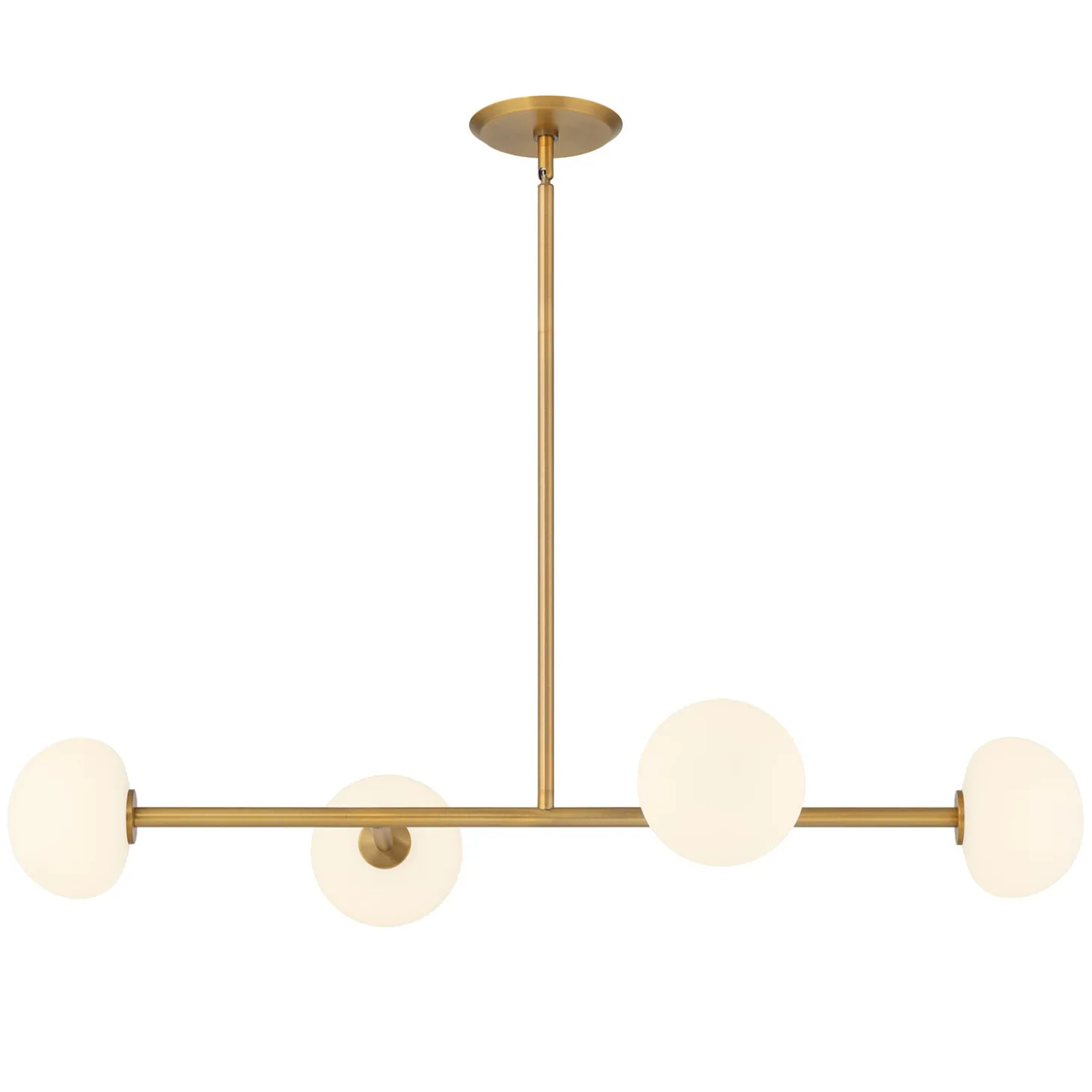 Vince 4 Light Linear LED Pendant, Aged Brass