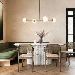 Vince 4 Light Linear LED Pendant, Aged Brass