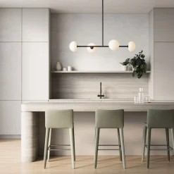 Vince 4 Light Linear LED Pendant, Matte Black