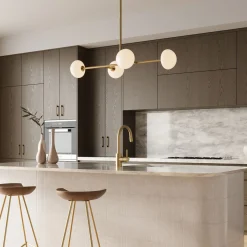 Vince 4 Light Linear LED Pendant, Aged Brass