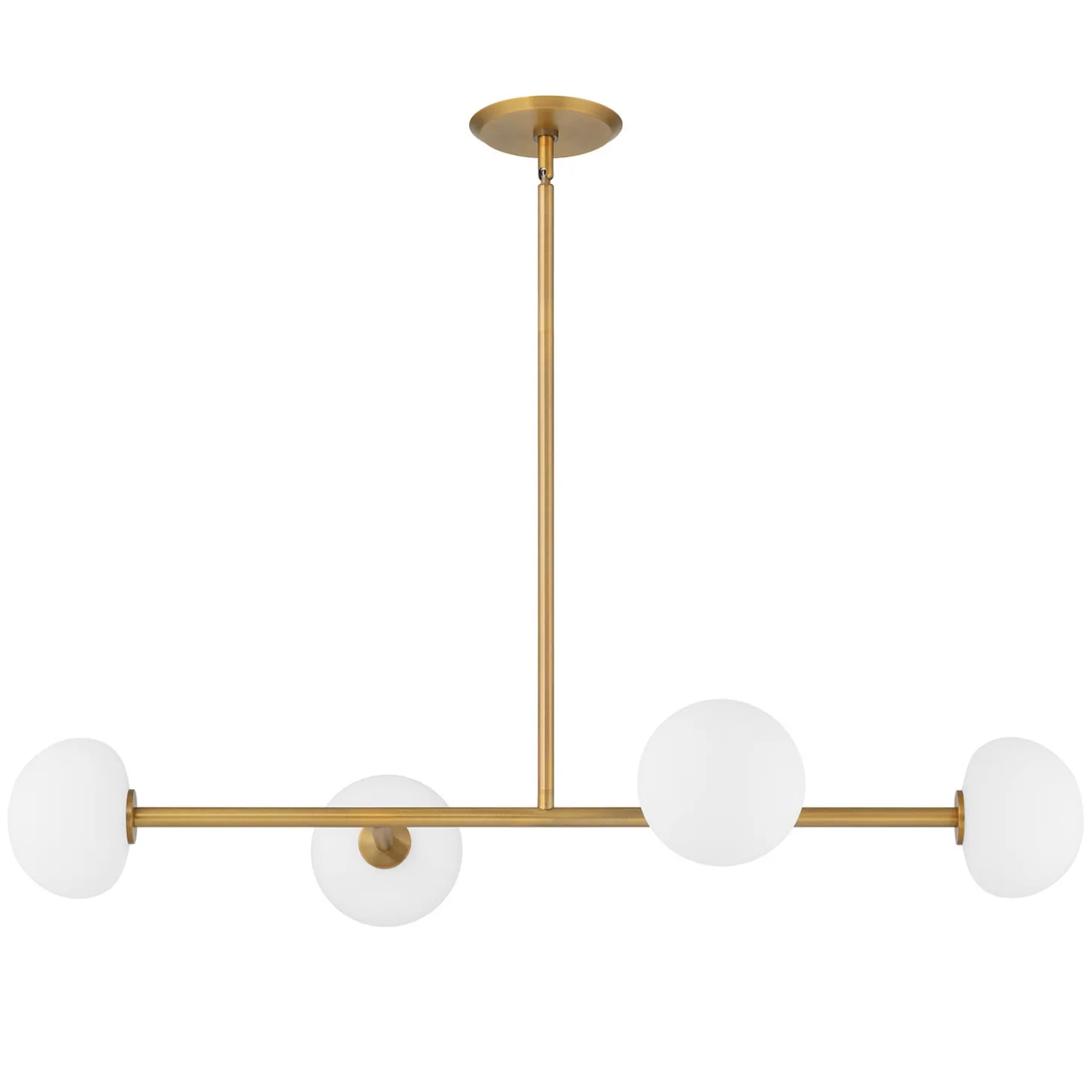 Vince 4 Light Linear LED Pendant, Aged Brass