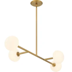 Vince 4 Light Linear LED Pendant, Aged Brass