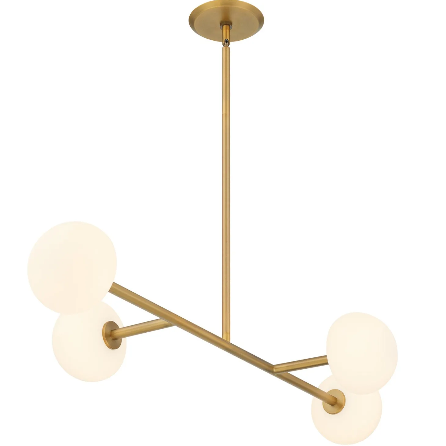 Vince 4 Light Linear LED Pendant, Aged Brass