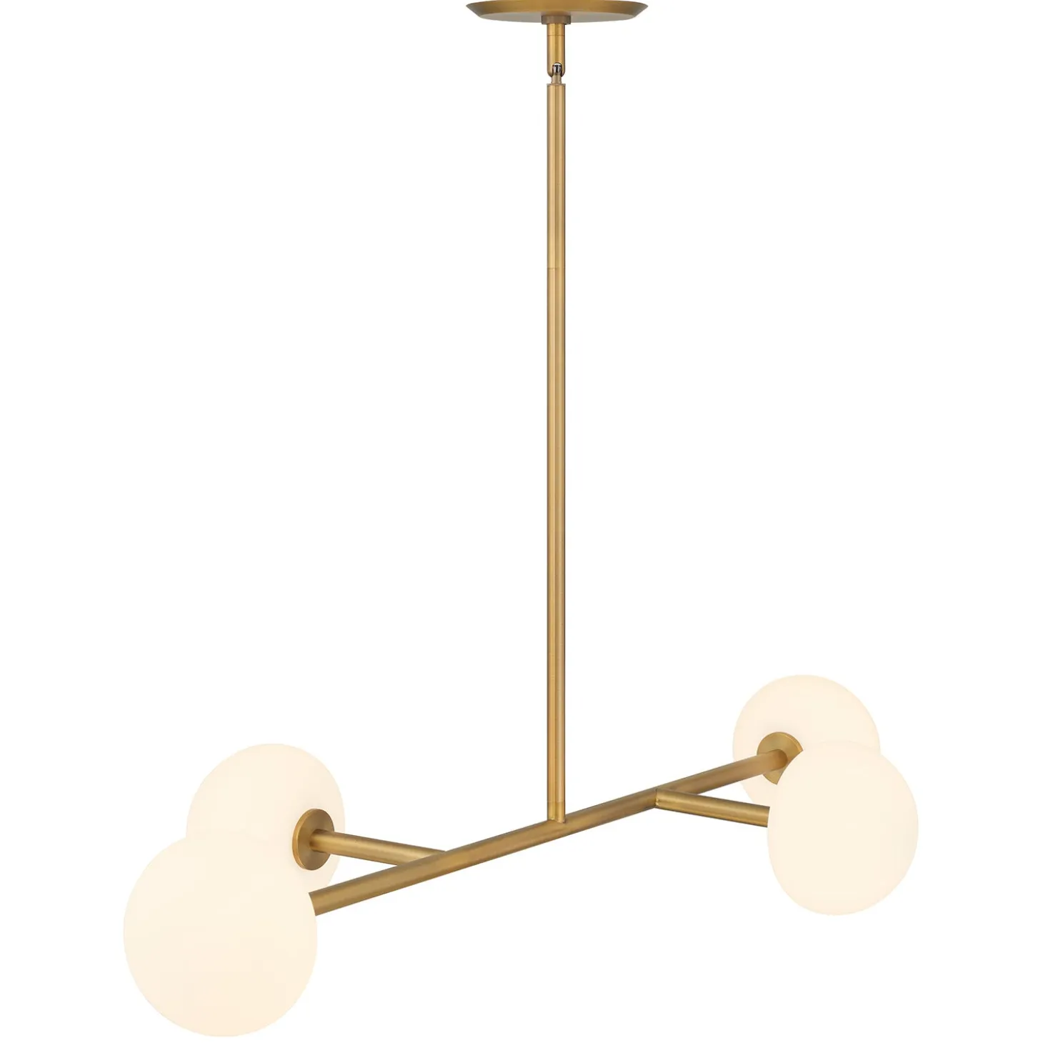 Vince 4 Light Linear LED Pendant, Aged Brass