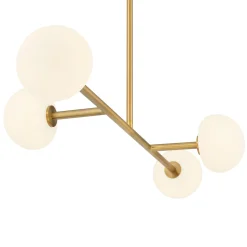 Vince 4 Light Linear LED Pendant, Aged Brass