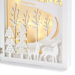 Winter Wonderland Pre-Lit LED Fold Out Wooden Advent Calendar with Drawers