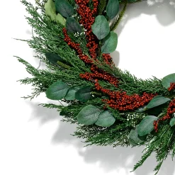 Winterberry and Greenery Wreath with 100 LEDs